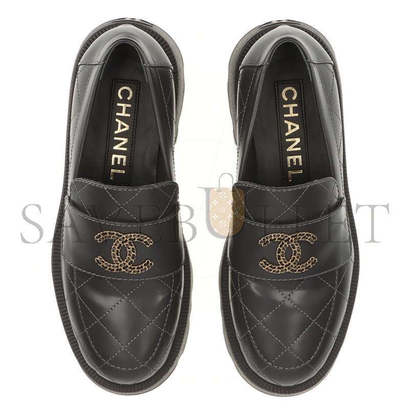 CHANEL COCO MARK MATELASSE 24B LEATHER LOAFER G45921 [M10524] Shoes Jewelry Bag Watch Clothing 