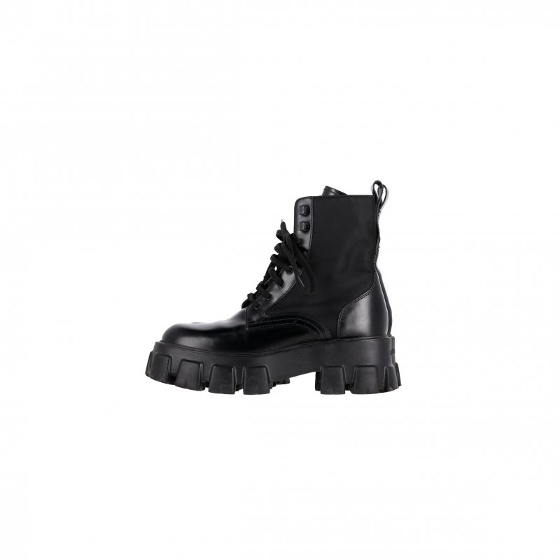 (image for) PRADA MONOLITH COMBAT BOOTS IN BLACK LEATHER