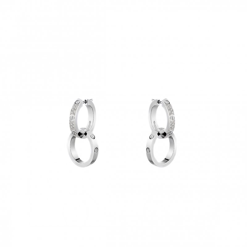 (image for) CARTIER LOVE WHITE GOLD EARRINGS, TRANSFORMABLE, SEMI-PAVED N8515242