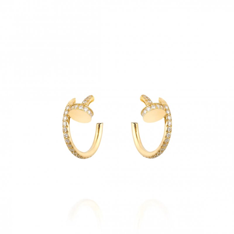 (image for) CARTIER JUSTE UN CLOU HOOP EARRINGS, SMALL MODEL, PAVED B8301430