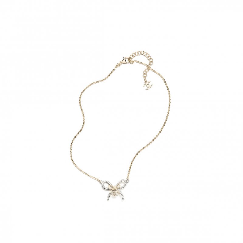 (image for) CHANEL PENDANT NECKLACE METAL & DIAMANTÉS SILVER, GOLD & CRYSTAL ABG588