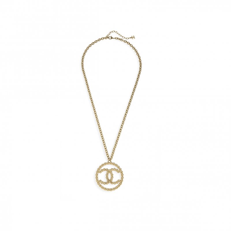 (image for) CHANEL GOLD GOLD CC CIRCLE NECKLACE FF8175