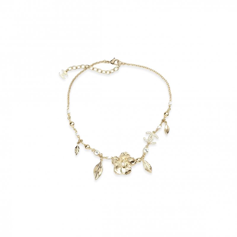 (image for) CHANEL FLORAL LEAF PENDANT NECKLACE ABE307
