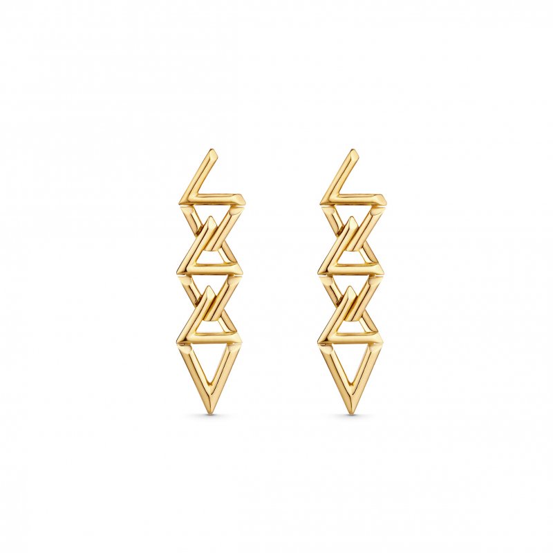 (image for) LOUIS VUITTON LV VOLT CURB CHAIN EARRINGS, YELLOW GOLD Q96971