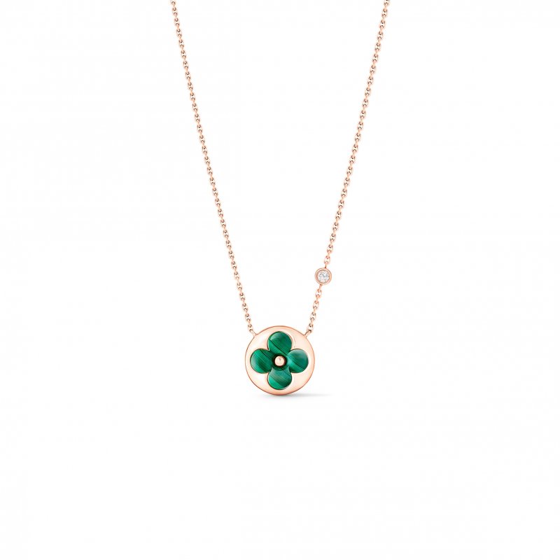 (image for) LOUIS VUITTON COLOUR BLOSSOM BB SUN PENDANT, PINK GOLD, MALACHITE AND DIAMOND Q93619
