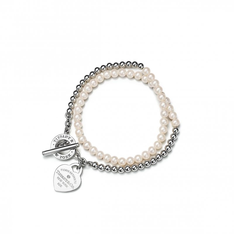 (image for) TIFFANY WRAP BEAD BRACELET IN SILVER WITH PEARLS AND A DIAMOND, SMALL 69783317