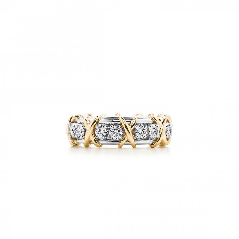 (image for) TIFFANY RING IN YELLOW GOLD AND PLATINUM WITH DIAMONDS GRP00053