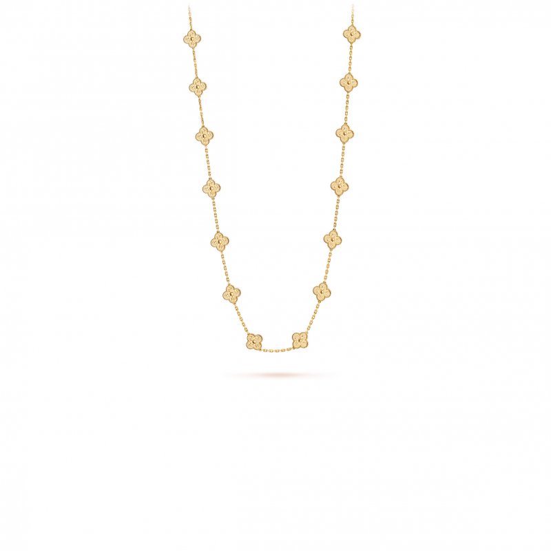 (image for) VAN CLEEF ARPELS VINTAGE ALHAMBRA LONG NECKLACE, 20 MOTIFS - YELLOW GOLD VCARO1IC00