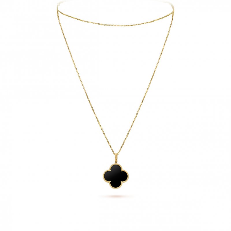 (image for) VAN CLEEF ARPELS MAGIC ALHAMBRA LONG NECKLACE, 1 MOTIF - YELLOW GOLD, ONYX VCARO49M00