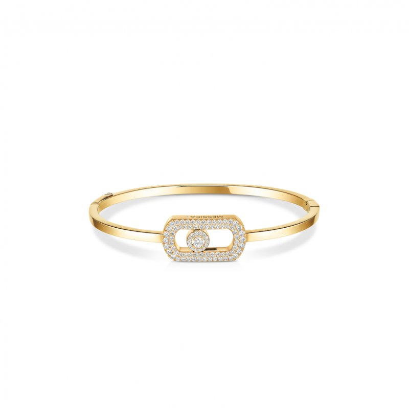 (image for) MESSIKA SO MOVE PAVÉ BANGLE YELLOW GOLD DIAMOND BRACELET 13428-YG