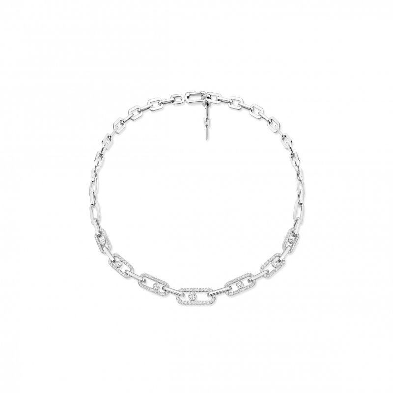 (image for) MESSIKA PARIS MOVE LINK PAVÉ WHITE GOLD DIAMOND NECKLACE 14042-WG