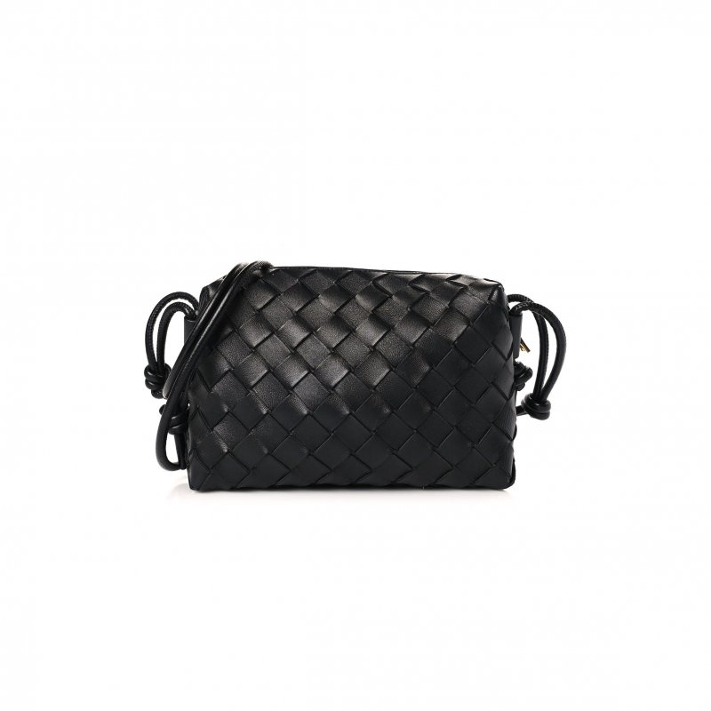 (image for) BOTTEGA VENETA NAPPA INTRECCIATO MINI LOOP CAMERA BAG BLACK 133093 (17*11*6cm)