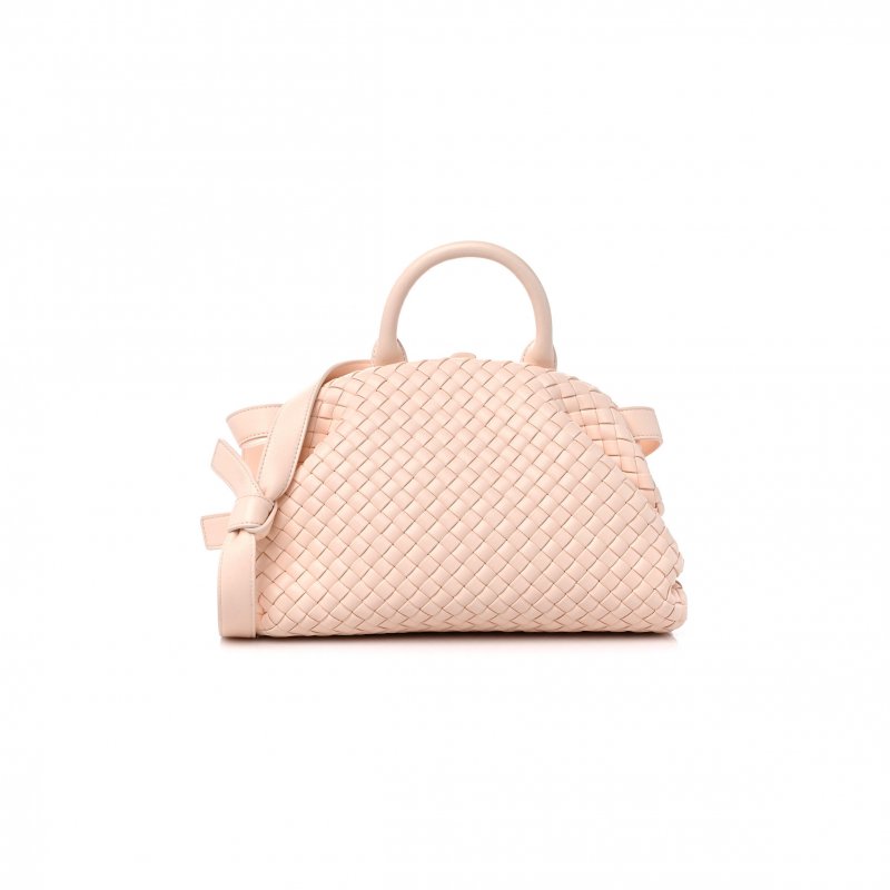 (image for) BOTTEGA VENETA NAPPA INTRECCIATO MINI TOP HANDLE SHOULDER BAG FLAMINGO (22*17*8cm)