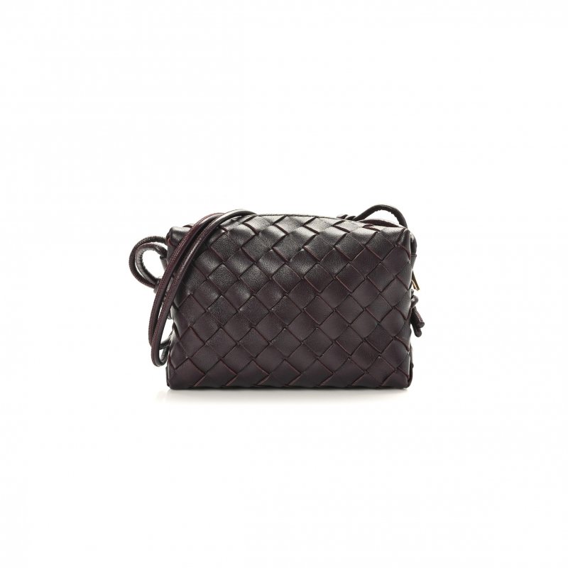 (image for) BOTTEGA VENETA NAPPA INTRECCIATO MINI LOOP CAMERA BAG GRAPE 1417427 (18*11*8cm)