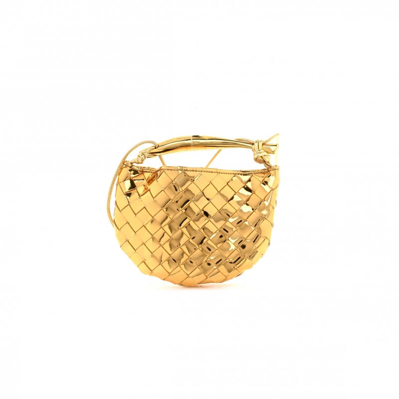 (image for) BOTTEGA VENETA MIRROR LAMINATED NAPPA INTRECCIATO MINI SARDINE BAG GOLD (20*15*3cm)