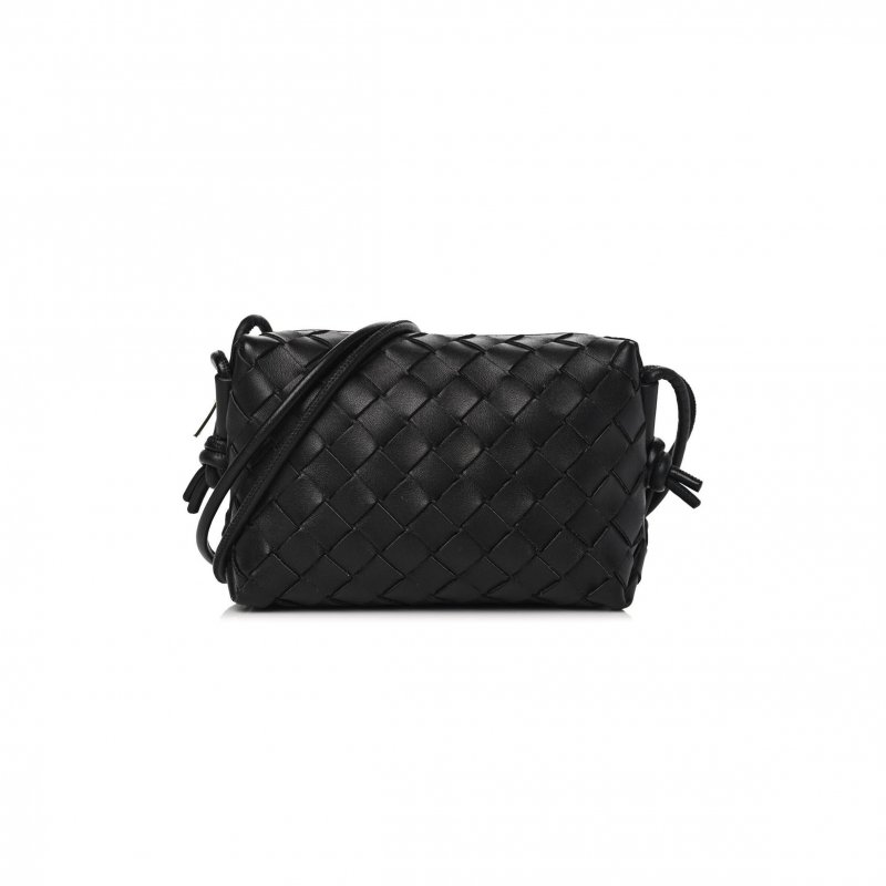 (image for) BOTTEGA VENETA NAPPA INTRECCIATO MINI LOOP CAMERA BAG BLACK (17*11*6cm)