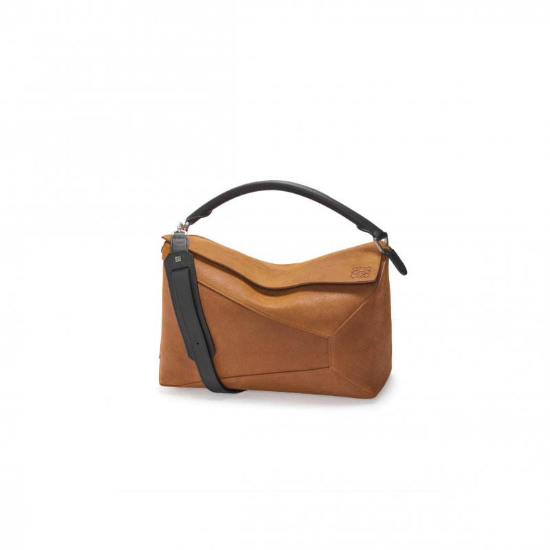 (image for) LOEWE LARGE PUZZLE BAG IN PRESSED SUEDE B510P00X03 (33*21.5*14.7cm)