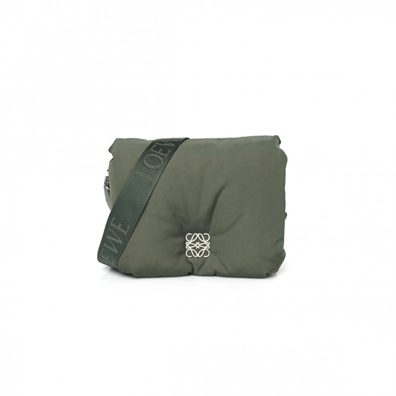 (image for) LOEWE NYLON MEDIUM GOYA PUFFER BAG VINTAGE KHAKI (23*18*9cm)