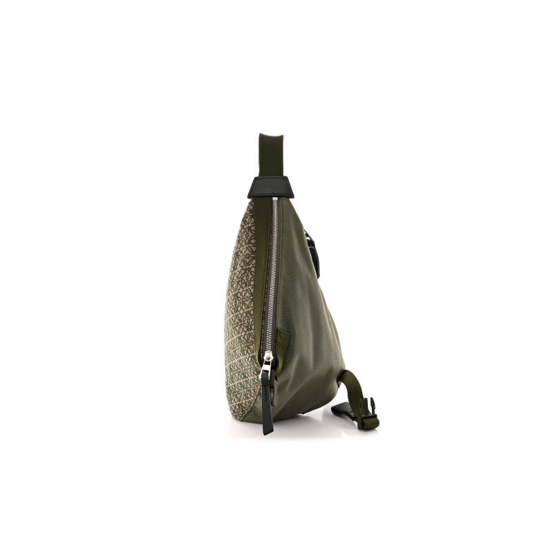(image for) LOEWE JACQUARD ANAGRAM CALFSKIN ANTON SLING AVOCADO GREEN (34*20*10cm)