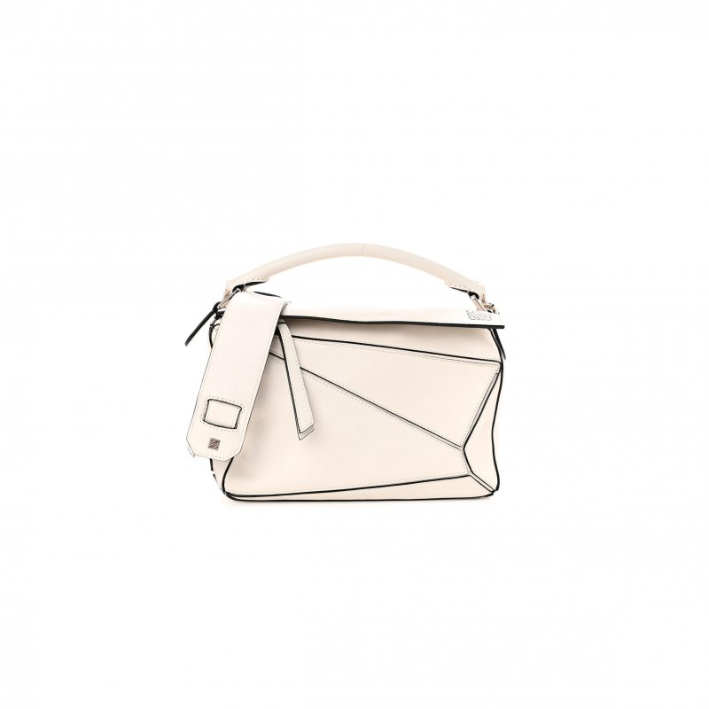 (image for) LOEWE GRAINED CALFSKIN SMALL PUZZLE BAG WHITE (24*16.5*10.5cm)