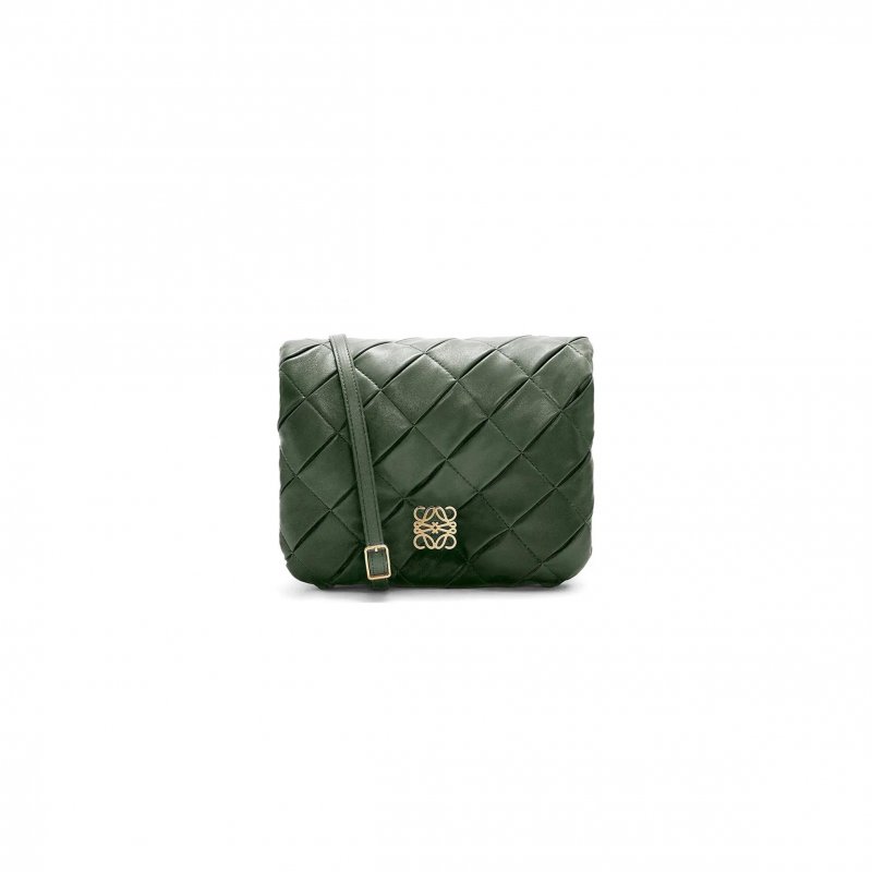 (image for) LOEWE PUFFER GOYA PLEATED LEATHER SHOULDER BAG A896P41X14 (23*17*9cm)