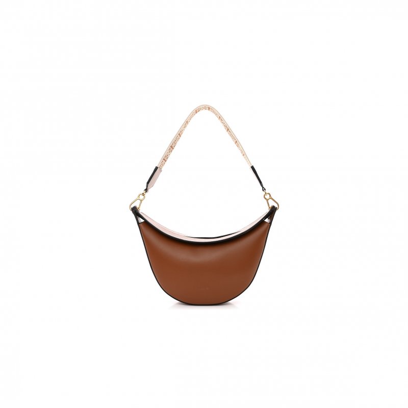 (image for) LOEWE SATIN CALFSKIN JACQUARD LUNA BAG PECAN (28*22*6cm)