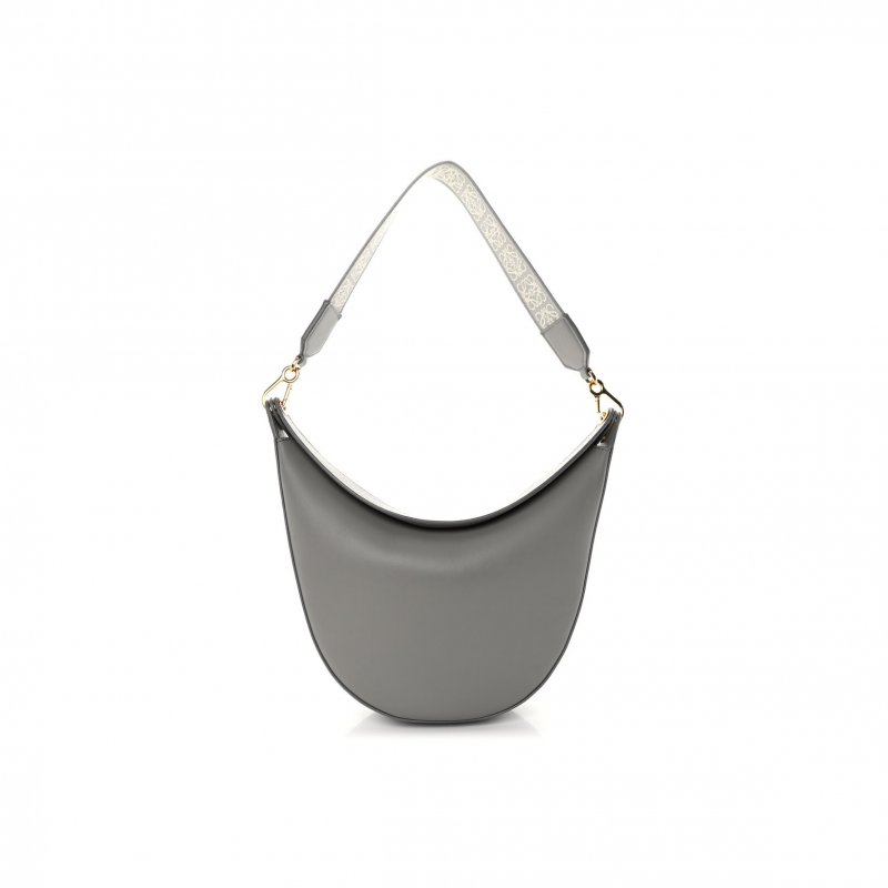 (image for) LOEWE SATIN CALFSKIN JACQUARD LUNA BAG PEARL GREY (26*22*8cm)