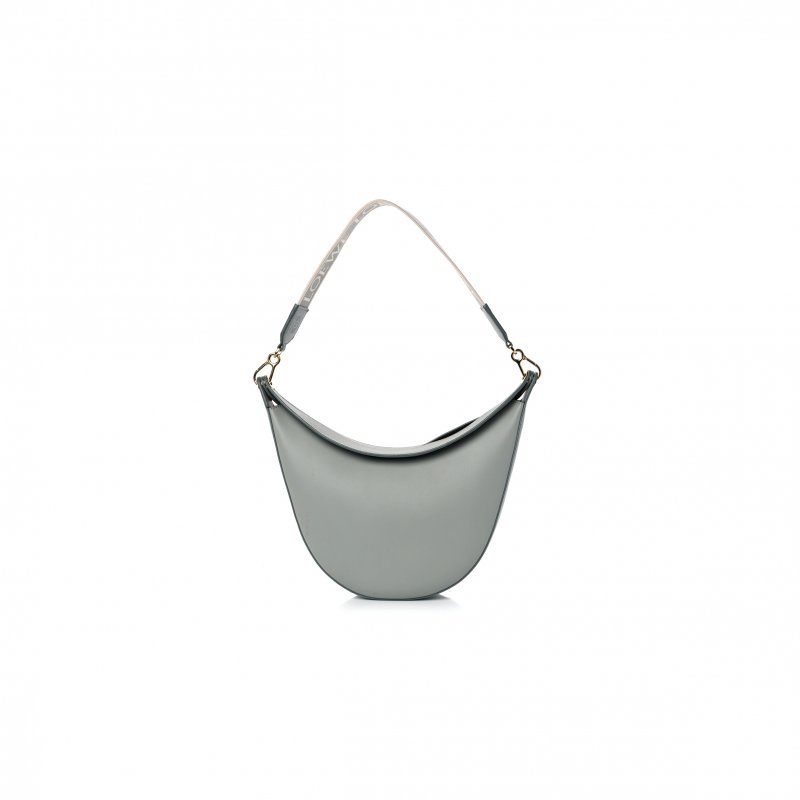 (image for) LOEWE SATIN CALFSKIN JACQUARD LUNA BAG ASH GREY (20*17*8cm)