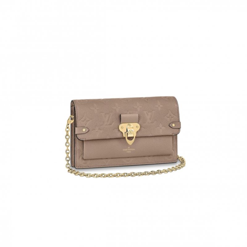 (image for) LOUIS VUITTON PLATINE MONOGRAM EMPREINTE VAVIN CHAIN WALLET SILVER HARDWARE M69423 (19*12*4cm)