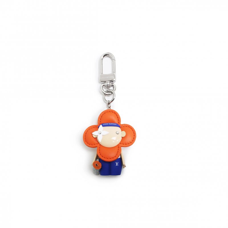 (image for) LOUIS VUITTON BAG CHARM VIVIENNE GYM KEY HOLDER CALFSKIN, ORANGE & BLUE M01198