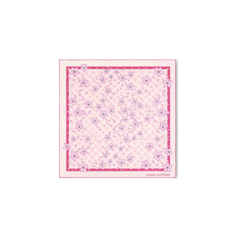 (image for) LOUIS VUITTON SCARF MURAKAMI LV X TM MONOGRAM CHERRY BLOSSOM SQUARE 70 M94964 (67*67cm)