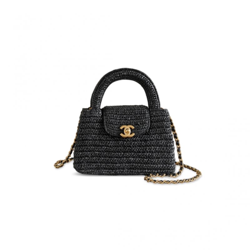 (image for) CHANEL MASTER MINI KELLY SHOPPING BAG BRAIDED RAFFIA AS4416 (19*13*7cm)