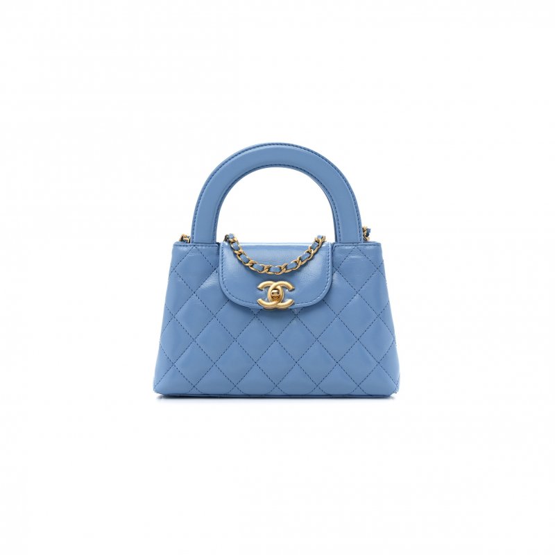 (image for) CHANEL MASTER SHINY CALFSKIN QUILTED NANO KELLY SHOPPER BLUE AS4416 (19*13*7cm)