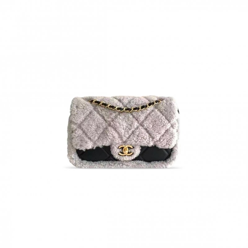 (image for) CHANEL MASTER SHEARLING LAMBSKIN & GOLD-TONE METAL FLAP BAG AS5148 (18*12*6cm)