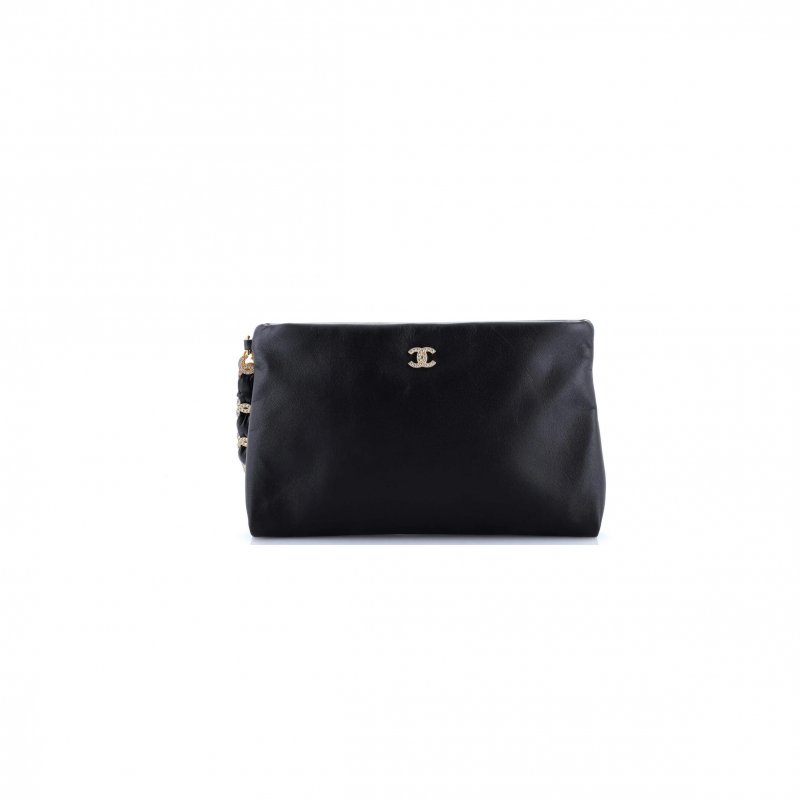 (image for) CHANEL MASTER CRYSTAL CC HANDLE WRISTLET POUCH LAMBSKIN AP4281 (24.5*16*2.5cm)