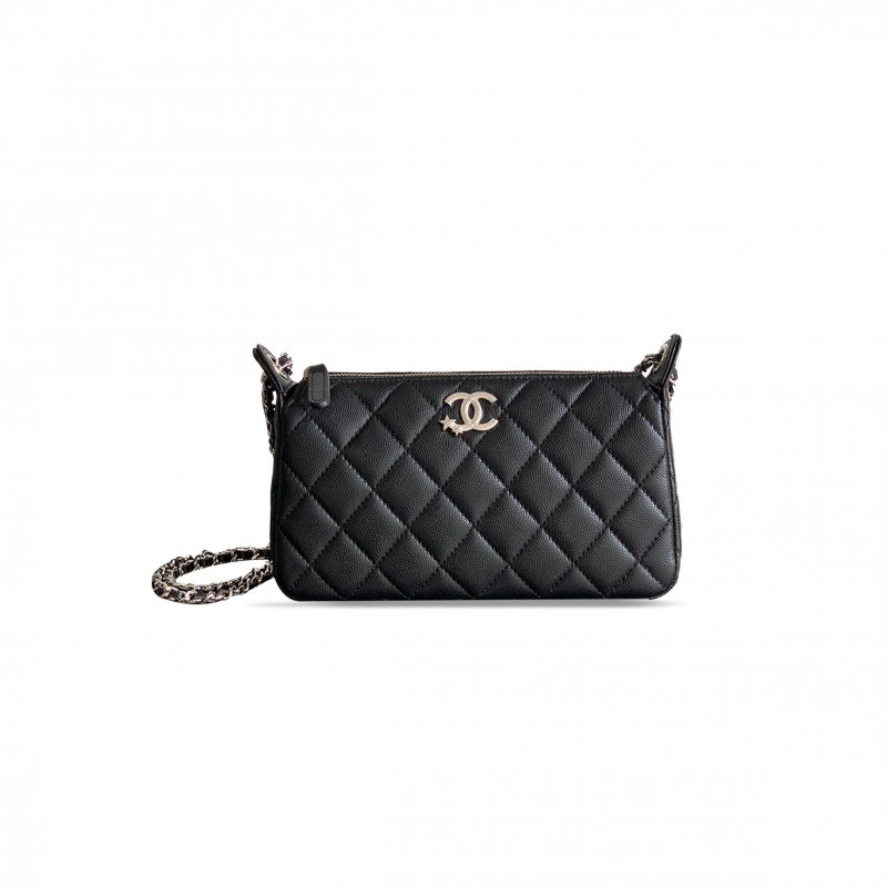 (image for) CHANEL MASTER CAVIAR 25B CLUTCH WITH CHAIN BAG IN BLACK AP4855 (21*12*5.5cm)
