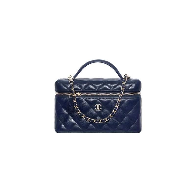 (image for) CHANEL CLASSIC VANITY WITH CHAIN IN GRAINED SHINY CALFSKIN AP4385 (19.5*17*5cm)