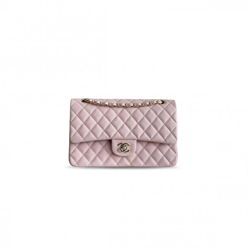 (image for) CHANEL FLAP BAG PINK CHANEL CAVIAR QUILTED MEDIUM DOUBLE A01112 (25.5*15.5*6.5cm)