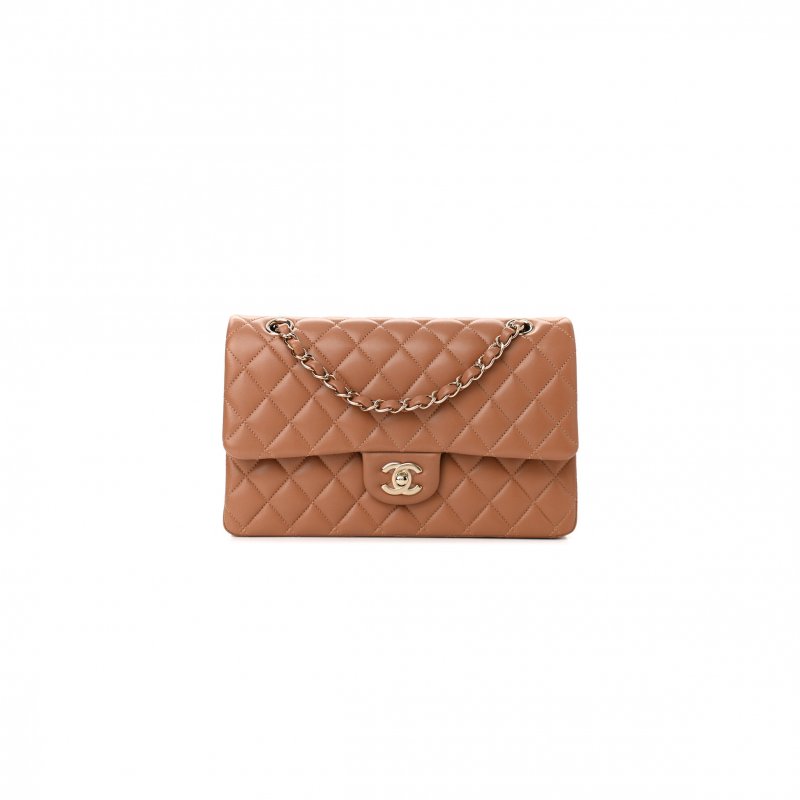 (image for) CHANEL LAMBSKIN QUILTED MEDIUM DOUBLE FLAP BROWN AS1112 (25.5*15.5*6.5cm)