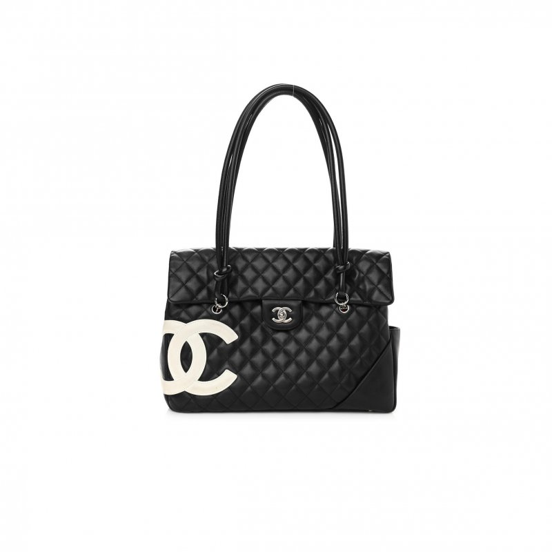 (image for) CHANEL BLACK AND WHITE CAMBON CC SHOULDER FLAP BAG AS6339 (33*24*11cm)