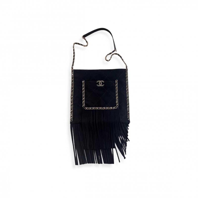 (image for) CHANEL BLACK SMALL FRINGE SHOPPING BAG (31*30*1.5cm)