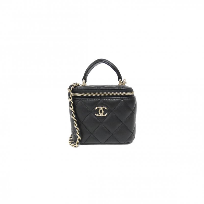 (image for) CHANEL BLACK QUILTED MINI VANITY WITH CHAIN AP2198 (11*8.5*7cm)