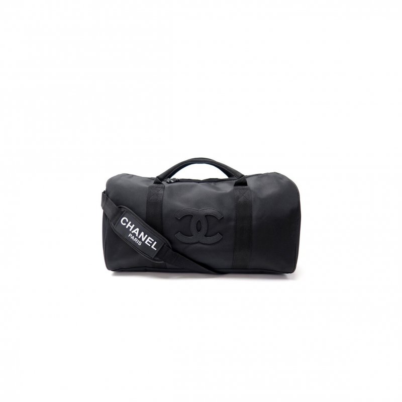 (image for) CHANEL BLACK CANVAS LOGO CC SPORT BAG AS3533 (45*25*21cm)