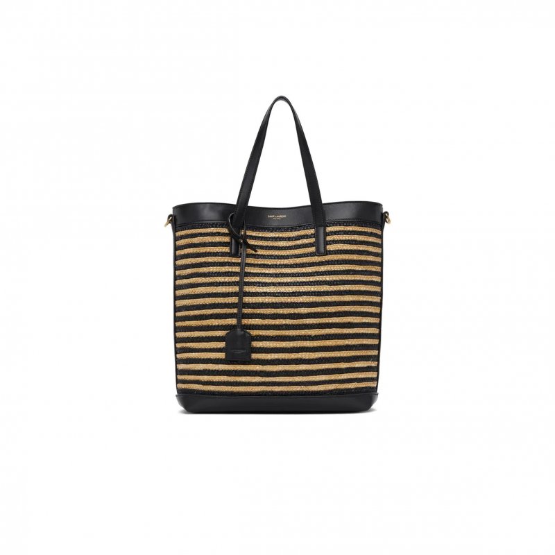 (image for) YSL SHOPPING SAINT LAURENT TOY IN RAFFIA AND LEATHER 6003077088 (25*28*8cm)