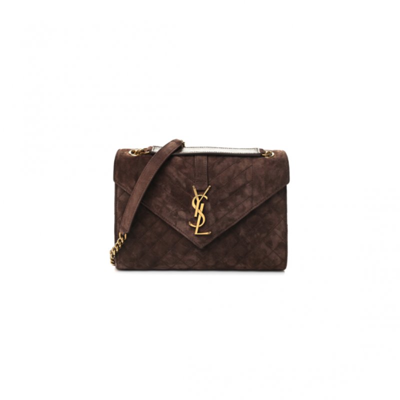(image for) YSL ENVELOPE MEDIUM CHAIN BAG IN SUEDE SHOULDER BAG 4872061557025 (24*17.5*6cm)