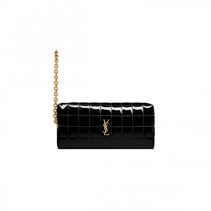 (image for) YSL CASSANDRE MATELASSÉ CARRÉ POUCH ON CHAIN IN SHINY CANVAS 7796492IU071000 (18.5*8.5*4cm)