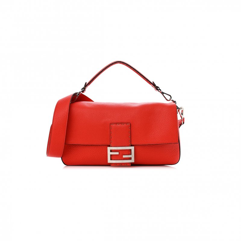 (image for) FENDI CUOIO ROMANO SELLERIA LARGE BAGUETTE PAPAVERO (32*18*6cm)