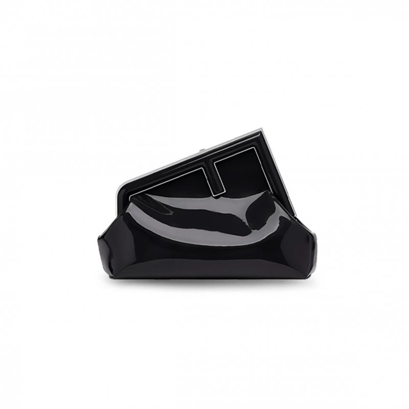 (image for) FENDI FIRST MIDI OVERSIZED F METAL CLIP PATENT LEATHER SHOULDER CROSSBODY CLUTCH 8BP137ANSNF0GXN (32.5*23.5*15cm)