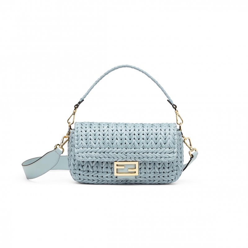 (image for) FENDI BAGUETTE LEATHER LIGHT BLUE 8BR600ARNGF1NPU (27*15*6cm)