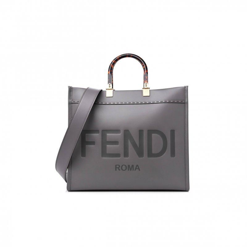 (image for) FENDI VITELLO KING PLEXIGLASS MEDIUM FENDI SUNSHINE SHOPPER TOTE MOON (36*30*16cm)